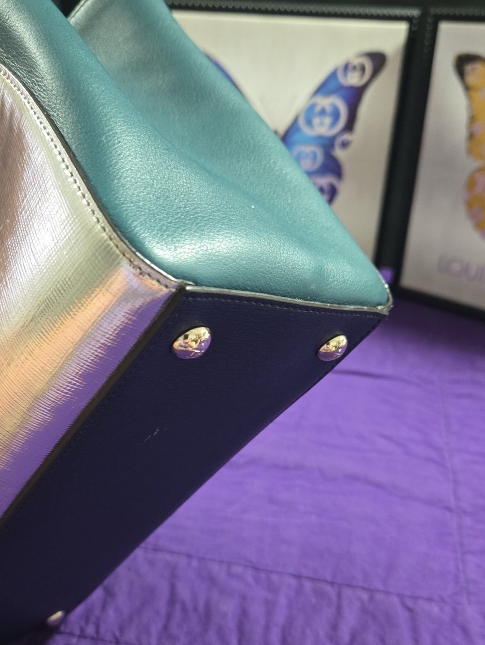FENDI Rare Colorblock 2Jours Leather Crossbody Satchel - Picture 7 of 16